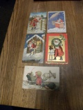LOT OF (5) VINTAGE CHRISTMAS POST CARDS - 