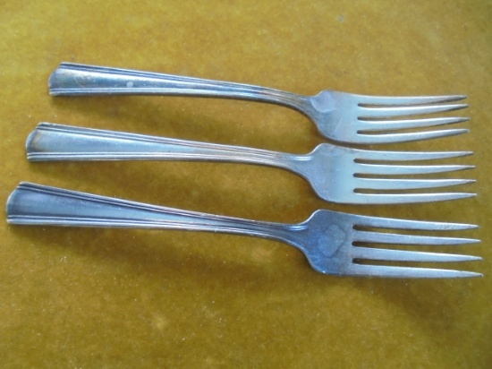 3 VINTAGE UNION PACIFIC RAILROAD DINNER FORKS-EACH IS MARKED "UPRR"