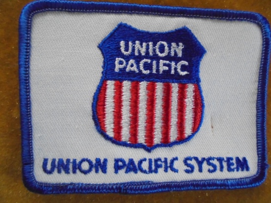 2 1/2 BY 3 1/2 CLOTH PATCH FROM UNION PACIFIC SYSTEM