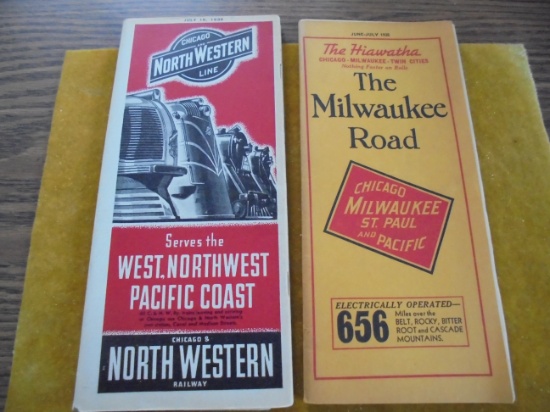 CHICAGO NORTHWESTERN & MILWAUKEE ROAD TIMETABLES-1930'S