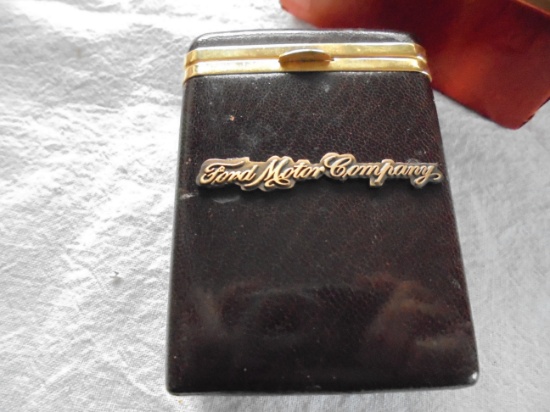 NEW OLD STOCK "ROGERS CIGARETTE" CASE WITH "FORD MOTOR COMPANY' ON THE FRONT