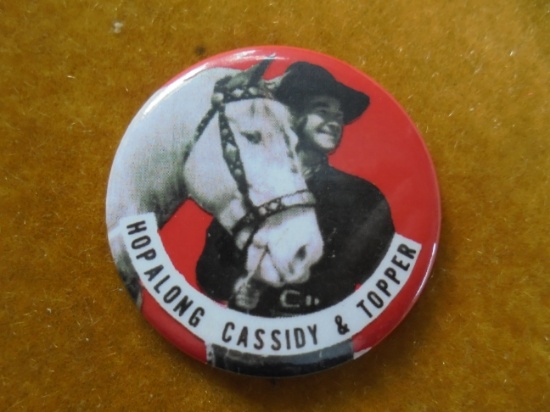 OLD "HOP-A-LONG" CASSIDY PIN BACK BUTTON-NICE