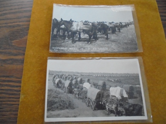 2 REAL PHOTO POST CARDS FROM 1916 TEXAS WITH MILITARY VIEWS