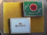 2 OLD METAL ADVERTISING CIGARETTE TINS-FLAT TYPE-FAIRLY GOOD