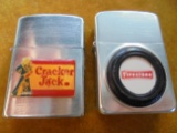 TWO OLD ADVERTISING CIGARETTE LIGHTERS-