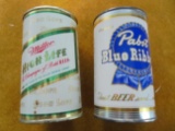 TWO OLD ADVERTISING SMALL BEER CAN COIN BANKS-MILLER AND PABST