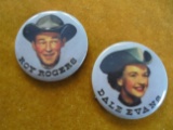 ROY ROGERS & DALE EVANS PIN BACK BUTTONS