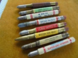 8 OLD BULLET PENCILS-SOME WITH COMMISSION CO.