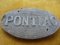 EARLY PONTIAC STAMPED ALUMINUM EMBLEM--LOOKS LIKE ITS FROM THE INTERIOR