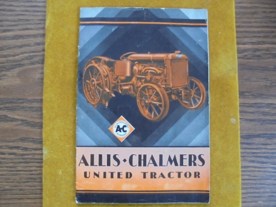 EARLY "ALLIS-CHALMERS" UNITED TRACTOR ADVERTISING BROCHURE-CLEAN AND OLD