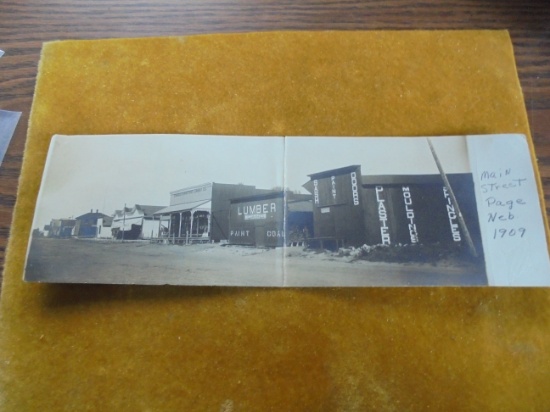 1909 REAL PHOTO POST CARD OF PAGE NEBRASKA-DOUBLE SIZED WITH FOLD