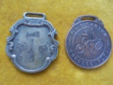 2 OLD WATCH FOBS-NO LEATHER-COCA COLA AND 