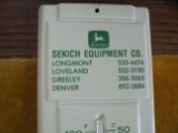 OLD METAL ADVERTISING THERMOMETER WITH 'JOHN DEERE