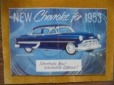 1953 CHEVROLET CAR ADVERTISING FOLDING BROCHURE