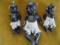 3 VINTAGE BLACK BABY'S-MOVABLE ARMS AND LEGS-JAPAN MARK