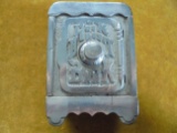 VINTAGE CAST IRON SAFE COIN BANK-VERY NICE WITH A VERY SMALL HAIRLINE CRACK