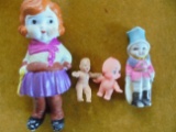 GROUP OF 4 DOLLS--TWO JAPAN ONE RUBBER BABY AND A PLASTIC BABY