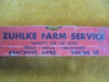 12 INCH LONG VINTAGE ADVERTISING WOOD LEVEL FROM 'ZUHLKE FARM SERVICE
