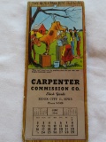 CARPENTER COMMISSION CO. - SIOUX CITY STOCK YARDS - ADVERTISING INK BLOTTER & CALENDAR