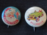 LOT OF (2) PIN-BACK BUTTONS - 