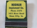 NOONAN IMPLEMENT CO. - SIOUX CITY, IOWA - JOHN DEERE ADVERTISING MATCH BOOK