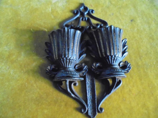 1867 CAST IRON WALL MATCH HOLDER-QUITE ORNATE