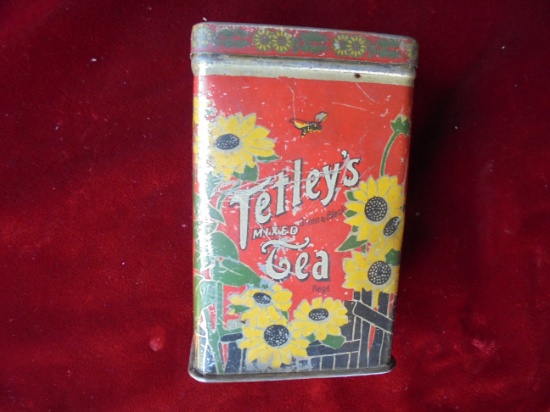 VINTAGE "TETLEY'S TEA" ADVERTISING TIN CONTAINER