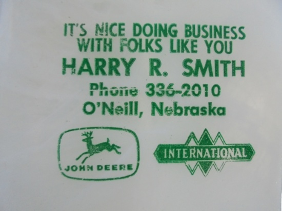 JOHN DEERE AND INTERNATIONAL ADVERTISING SALT & PEPPER SHAKER FROM O'NEILL NEBRASKA