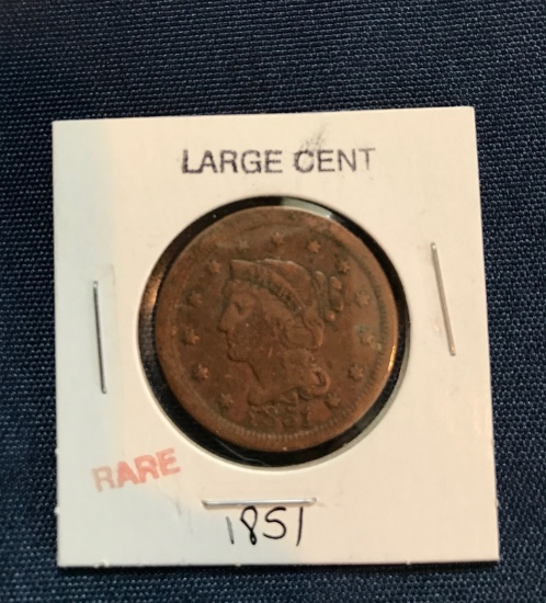 1851 BRAIDED HAIR LARGE CENT