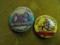 TWO VINTAGE PIN BACK BUTTONS-DAVY CROCKETT AND BRACKENRIDGE PARK SAN ANTONIO TEXAS