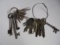 TWO RINGS OF OLD KEYS-SEE PHOTO