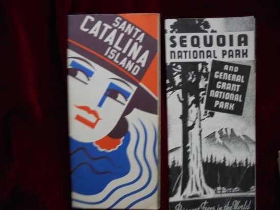 A STUNNING ART DECO SANTA CATALINA ISLAND BROCHURE AND A SEQUOIA NATIONAL PARK BROCHURE