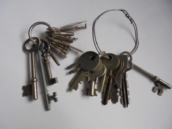 TWO RINGS OF OLD KEYS-SEE PHOTO