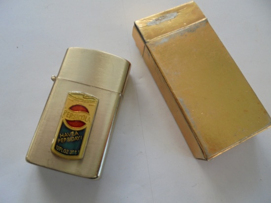 VINTAGE "NEW OLD STOCK" PEPSI COLA ADVERTISING CIGARETTE LIGHTER IN BOX-NEVER USED