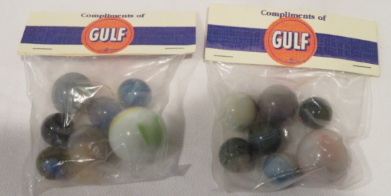 LOT OF (2) BAGS OF MARBLES "COMPLEMENTS OF GULF"