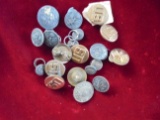 HAND FULL OF OLD MILITARY BUTTONS-SEVERAL DIFFERENT TYPES