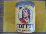 STUNNING VINTAGE COFFEE ADVERTISING CAN FEATURING 