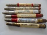 6 OLD ADVERTISING BULLET PENCILS FROM SIOUX CITY STOCK YARD COMMISSION COMPANY'S