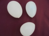 3 OLD GLASS CHICKEN NESTING EGGS--TO TRAIN CHICKENS TO LAY IN THE CHICKEN HOUSE
