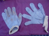 2 OLD IRON MESH GLOVES USED IN MEAT SHOPS