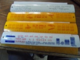 4 VINTAGE ADVERTISING 12 INCH METAL RULERS-