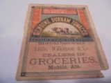 RARE TOBACCO ADVERTISING CARD WITH GRANT --POOR CONDITION