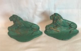 CAST IRON LION BOOK ENDS - COPYRIGHT 1928