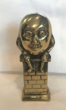 CAST IRON HUMPTY DUMPTY BANK WITH BRASS COLORED FINISH
