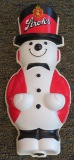 VINTAGE STROH'S BEER SNOWMAN SIGN - MOLDED PLASTIC