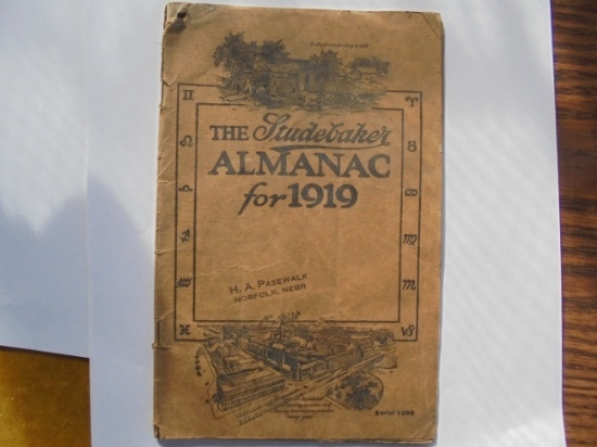 1919 STUDEBAKER ALMANAC-QUITE RARE IN ONLY FAIR TO POOR CONDITIION