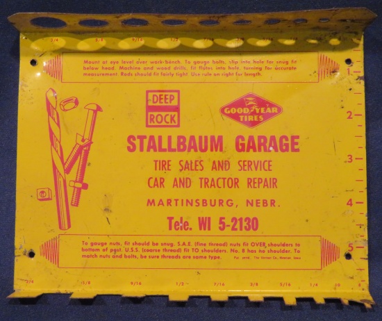 STALLBAUM GARAGE - MARTINSBURG, NEBRASKA - ADVERTISING BOLT SIZER