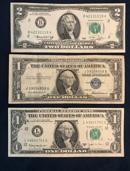 SET OF THREE COLLECTIBLE UNITED STATES NOTES