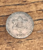 1852 UNITED STATES SILVER THREE CENT PIECE