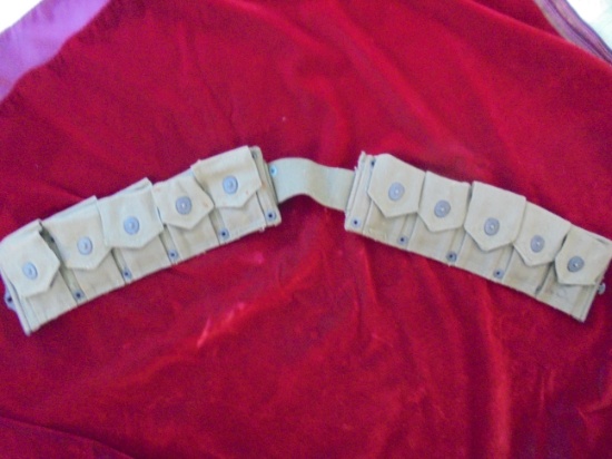 VINTAGE ARMY CARTRIDGE BELT WITH 10 POCKETS